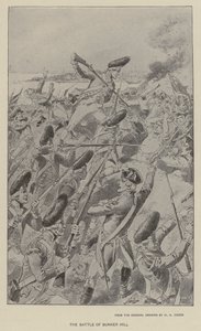 Slaget vid Bunker Hill (litho) av Henry Alexander (after) Ogden