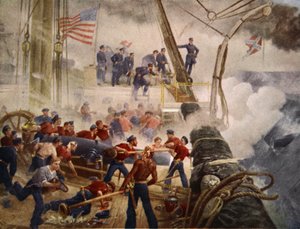 Farragut på Hartford vid Mobile Bay, 5 augusti 1864