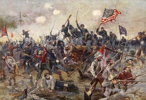 Slaget vid Spotsylvania, 8-21 maj 1864 (färglitografi) av Henry Alexander Ogden
