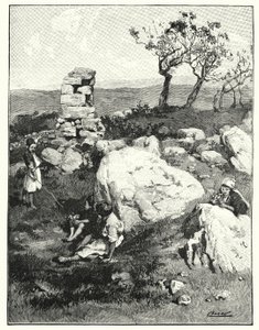 Ett gammalt landmärke i Libanon (litho) av Henry Andrew Harper