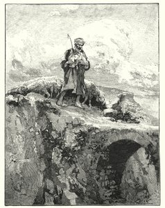 Bro utan bröstvärn över Jordan (litho)
