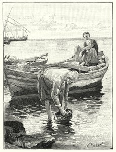 Fiskare vid Tiberias hav (litho) av Henry Andrew Harper