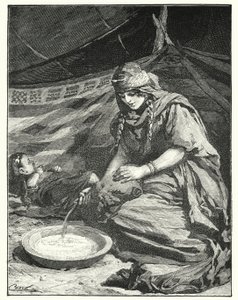 Interiör av beduintält (litho)