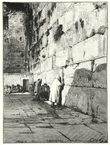 Judarnas klagoplats, Jerusalem (litho) av Henry Andrew Harper