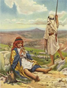 Herdeliv på Betlehems kullar (färg litho) av Henry Andrew Harper