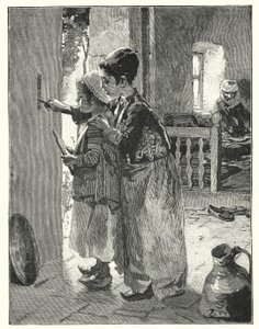 Stadgar och lagar på dörrposten till judens hus (litho) av Henry Andrew Harper