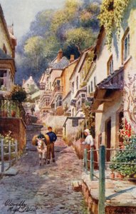 High Street, Clovelly (färglitografi)