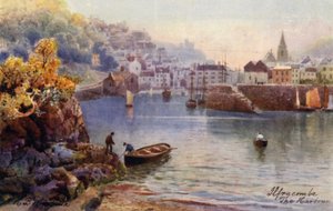 Hamnen, Ilfracombe (färglitografi)