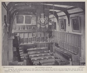 Interiör av Guildhall, Canterbury, Kent (s/v foto) av Henry Beauchamp Collis