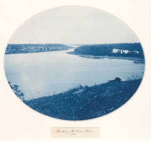 Croix-flodens mynning, från serien Upper Mississippi River, Views, Volume I av Henry Bosse