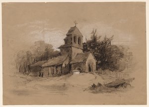 Kyrka i ett landskap