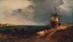 Landskap med väderkvarn, 1800-talet, 1917