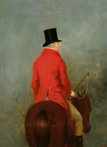 Porträtt av Thomas Cholmondeley, första lord Delamere, på sin jägare: En studie för "The Cheshire Hunt at Tatton Park".