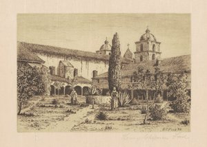 Trädgård, Mission Santa Barbara, 1888.