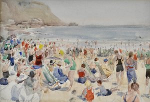 On the Beach, ca 1920-30 (akvarell)