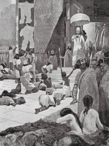 Ashur-nasir-pal och hans krigsfångar (litografi) av Henry Charles Seppings Wright