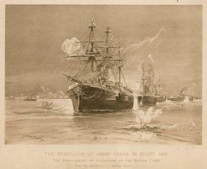 Bombardering av Alexandria av den brittiska flottan under Ali Pashas uppror, Egypten av Henry Charles Seppings Wright