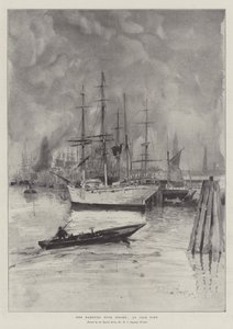 Hamburg Dock Strike, en ledig hamn av Henry Charles Seppings Wright