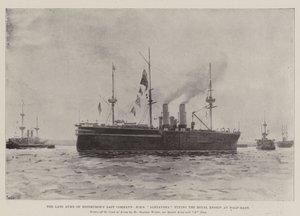 Den avlidne hertigen av Edinburghs sista kommando, HMS Alexandra som flyger den kungliga fänriken på halv stång av Henry Charles Seppings Wright