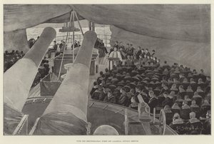 Med medelhavsflottan utanför Salonica, söndagsgudstjänst av Henry Charles Seppings Wright
