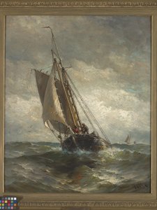 Running For Anchorage (olja på duk) av Henry Chase