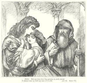 Romeo och Julia (gravyr) av Henry Courtney (after) Selous
