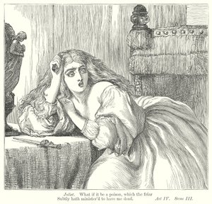 Romeo och Julia (gravyr) av Henry Courtney (after) Selous