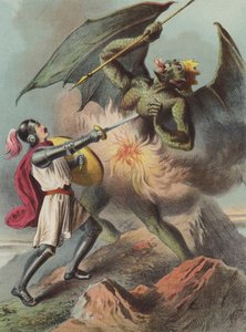 Christian dödar Appolyon (chromolitho)
