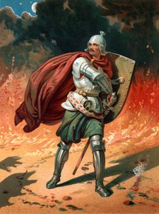 "Christian, titelns pilgrim, i strid med Apollyon, förstöraren, ängeln från den bottenlösa gropen" av Henry Courtney Selous