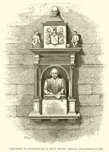 Monument över Shakespeare i Holy Trinity Church, Stratford-on-Avon