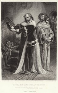 Richard och Bolingbroke, Kung Richard II, akt IV, scen I av Henry Courtney Selous