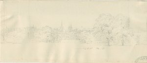 Lichfield - North View (avlägsen): blyertsteckning, nd [1788-1855] (ritning)