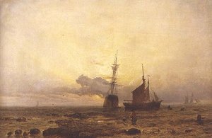 Kustscen, kväll av Henry Dawson
