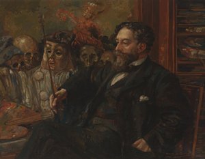 Porträtt av James Ensor av Henry De Groux
