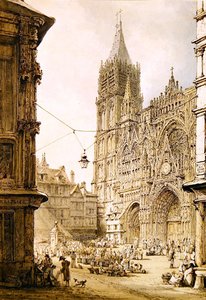 Rouen katedral, västra fronten av Henry Edridge