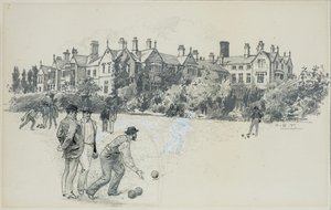 Cheadle Asylum från Bowling Green av Henry Edward Tidmarsh