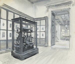 Interiörvy av British Museum som visar galleriet med gravyrer av Henry Edward Tidmarsh