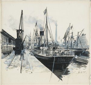 Laddar i Pomona Dock av Henry Edward Tidmarsh