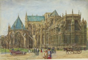 Utsikt över Henry VII:s kapell i Westminster Abbey, 1913 (wc på papper) av Henry Edward Tidmarsh