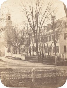 Dartmouth College Church, professor Clement Longs hus, president Nathan..., ca. 1858. av Henry F Herbert