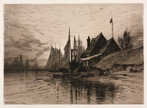 Evening, New Yorks hamn, 1884. av Henry Farrer