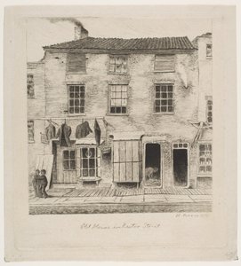 Old House i Rector Street från Scenes of Old New York, 1870.