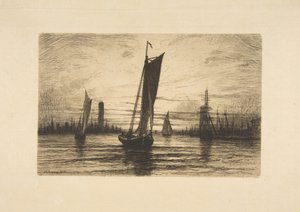 Solnedgång på East River, 1879.
