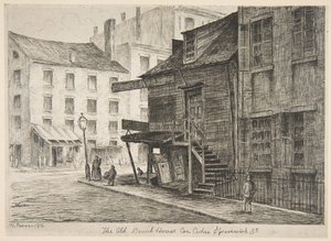 The Old Beach House, Corner of Cedar and Greenwich Streets från Scenes of Old New York, 1874.