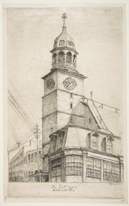 Postkontoret, Middle Dutch Church, ur "Scener från gamla New York" av Henry Farrer