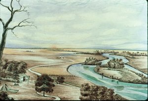 Tavern on the Illinois River, 1842 (wc på papper)