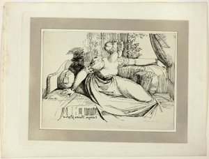 A Woman Sitting by the Window ("Evening Thou Bringest All"), från första numret av Specimens of Polyautography av Johann Heinrich Füssli