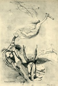 Död hjälte med gudinnor, 1778, 1943. av Johann Heinrich Füssli