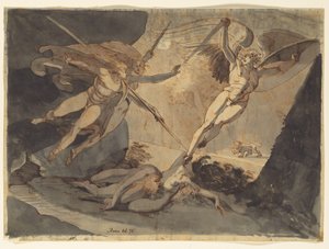 Satan startar från Touch of Ithuriels Spear, 1776. av Johann Heinrich Füssli