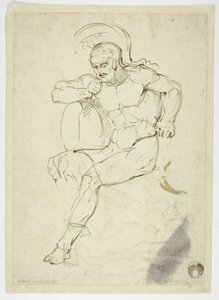 Sittande krigare (recto); Gående krigare (verso)
